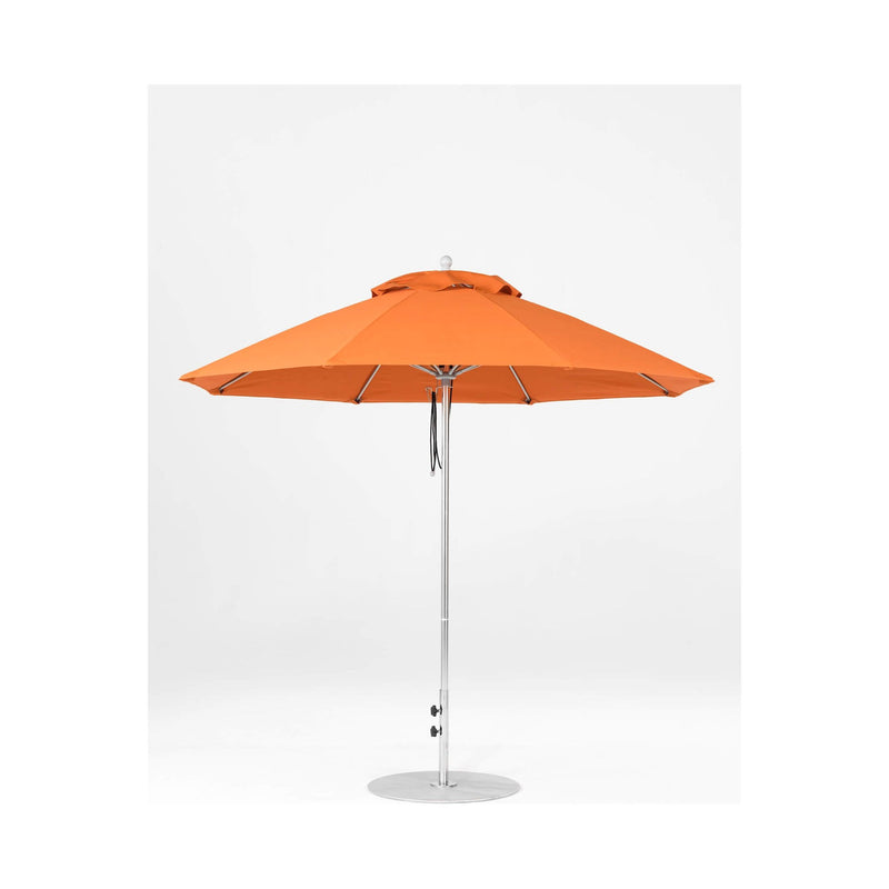 9 Ft Octagonal Frankford Patio Umbrella- Pulley Lift- Matte Silver Frame