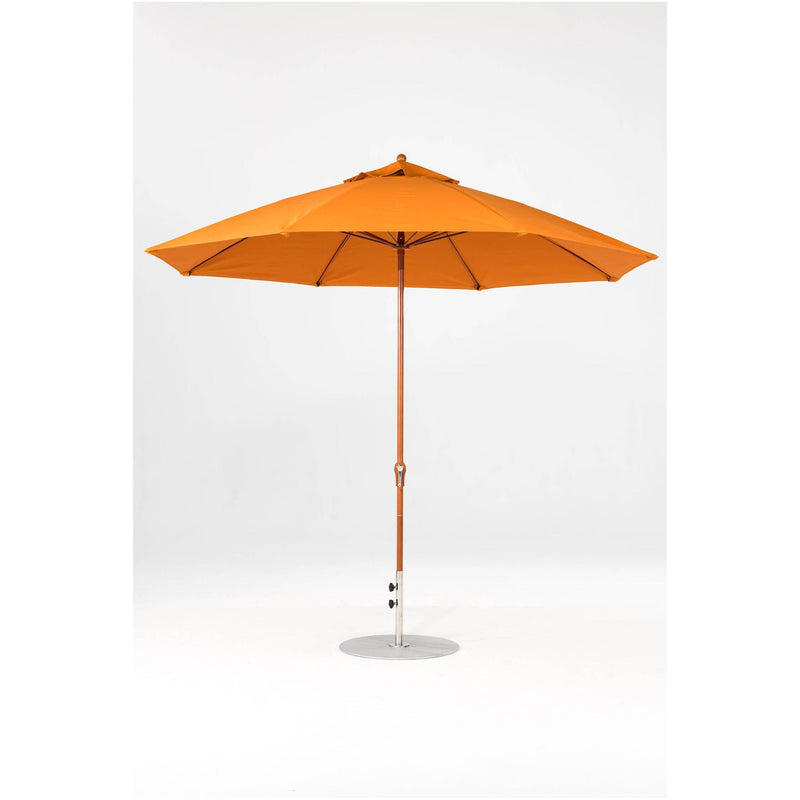 11 Ft Octagonal Frankford Patio Umbrella- Crank Lift- Wood Grain Frame