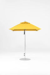 6.5 Ft Square Frankford Patio Umbrella- Pulley Lift- Matte Silver Frame
