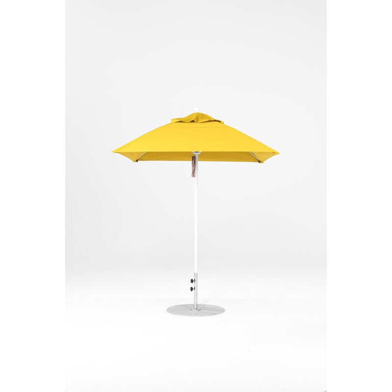 6.5 Ft Square Frankford Patio Umbrella- Pulley Lift- Matte White Frame
