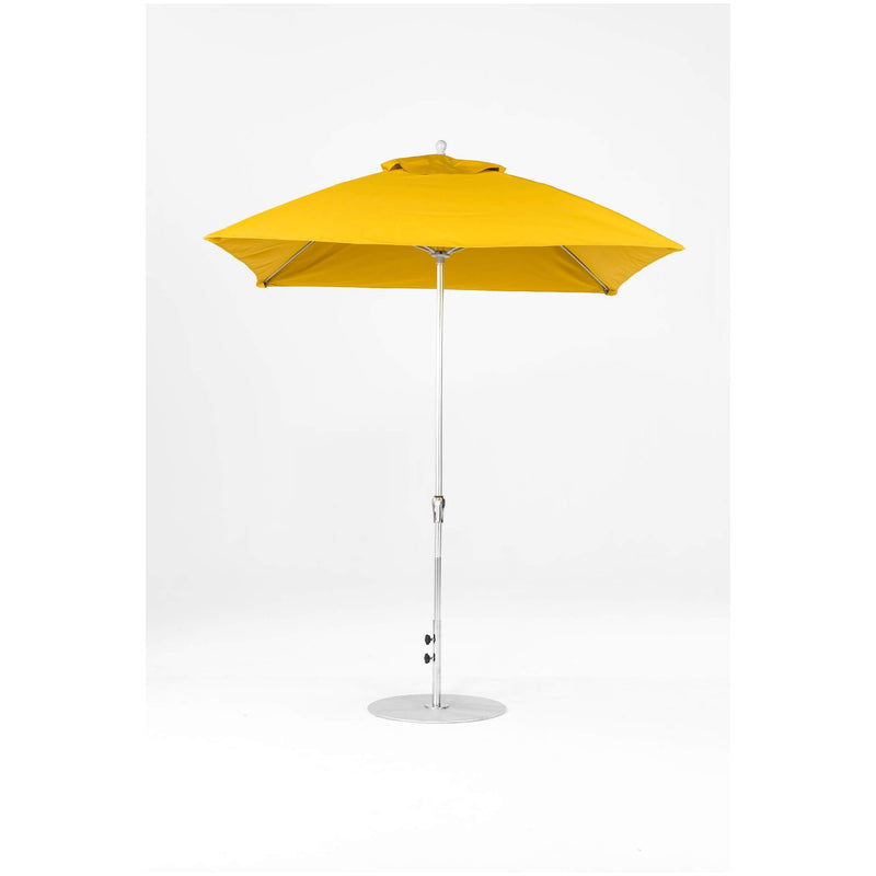 7.5 Ft Square Frankford Patio Umbrella- Crank Lift- Polished Silver Anodized Frame