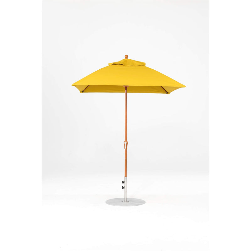 6.5 Ft Square Frankford Patio Umbrella- Crank Lift- Wood Grain Frame