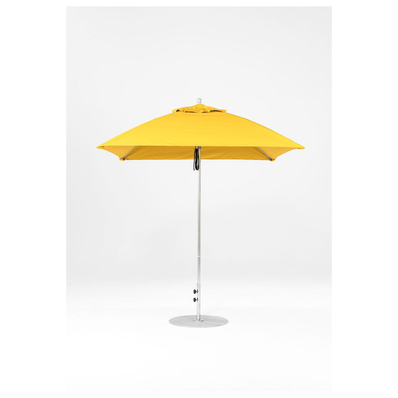 7.5 Ft Square Frankford Patio Umbrella- Pulley Lift- Matte Silver Frame