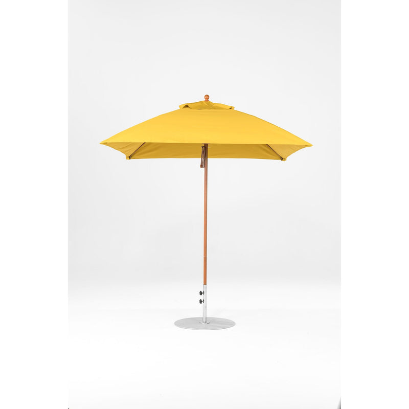 7.5 Ft Square Frankford Patio Umbrella- Pulley Lift- Wood Grain Frame