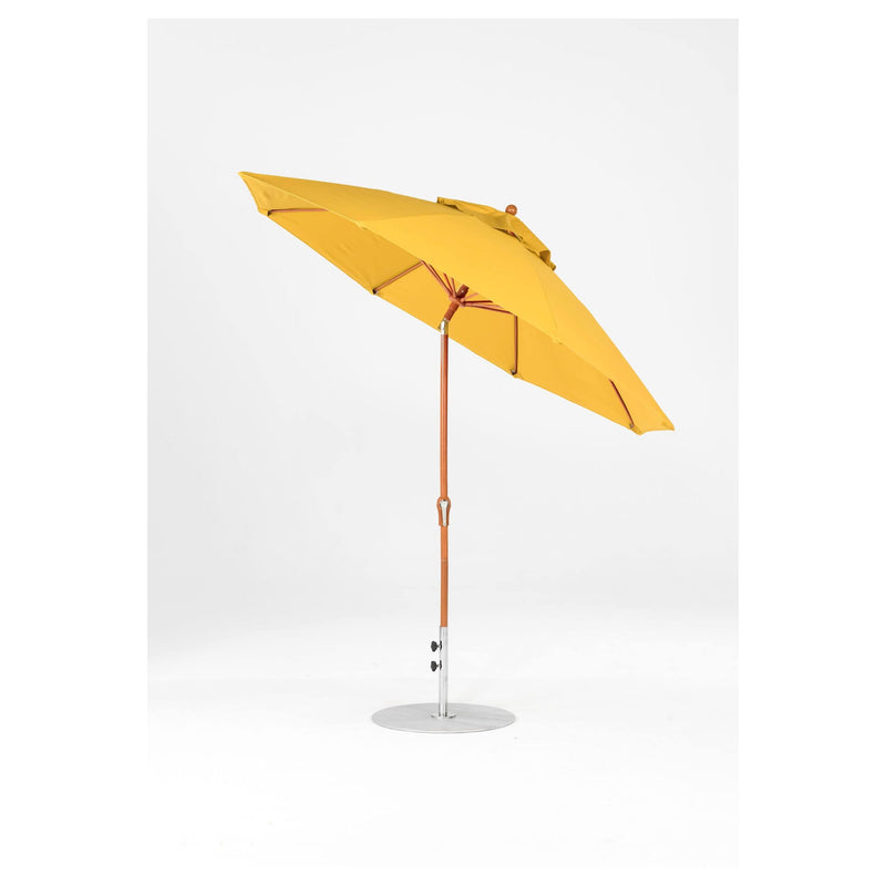 9 Ft Octagonal Frankford Patio Umbrella- Crank Auto-Tilt- Wood Grain Frame