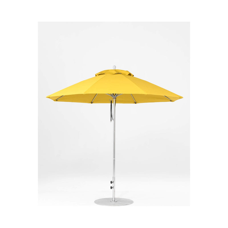 9 Ft Octagonal Frankford Patio Umbrella- Pulley Lift- Matte Silver Frame