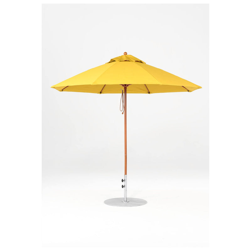 9 Ft Octagonal Frankford Patio Umbrella- Pulley Lift- Wood Grain Frame