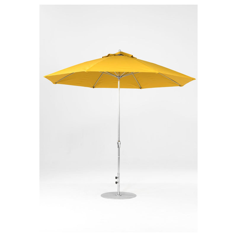 11 Ft Octagonal Frankford Patio Umbrella- Crank Lift- Polished Silver Anodized Frame