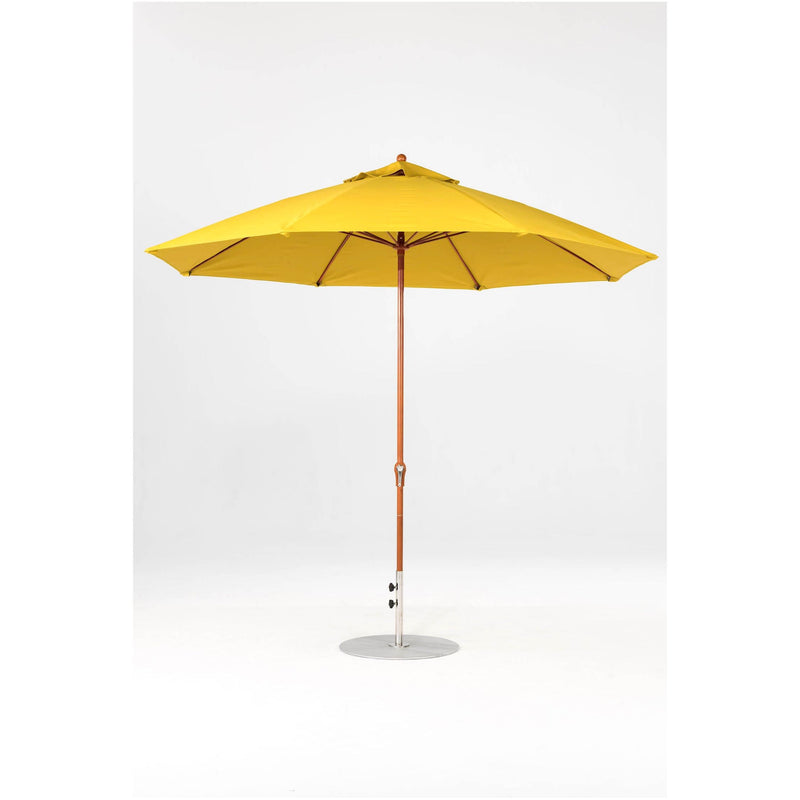11 Ft Octagonal Frankford Patio Umbrella- Crank Lift- Wood Grain Frame
