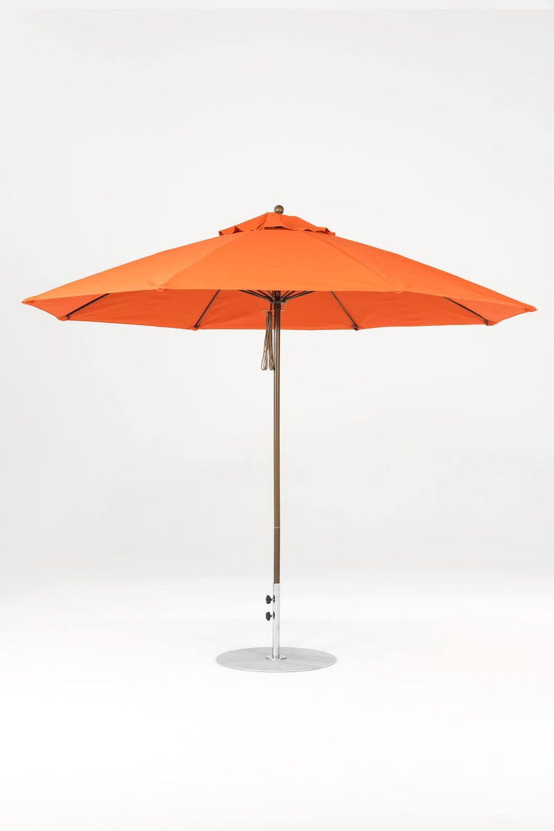 11 Ft Octagonal Frankford Patio Umbrella- Pulley Lift- Matte Bronze Frame