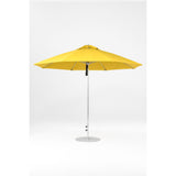 11 Ft Octagonal Frankford Patio Umbrella- Pulley Lift- Polished Silver Anodized Frame