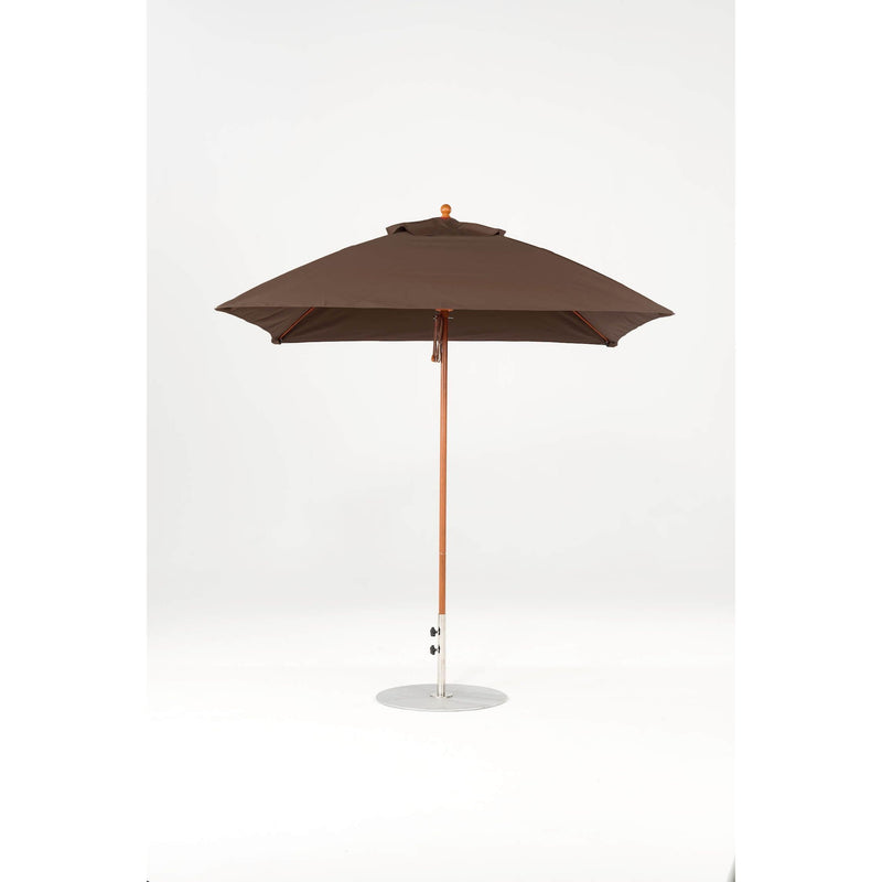 7.5 Ft Square Frankford Patio Umbrella- Pulley Lift- Wood Grain Frame