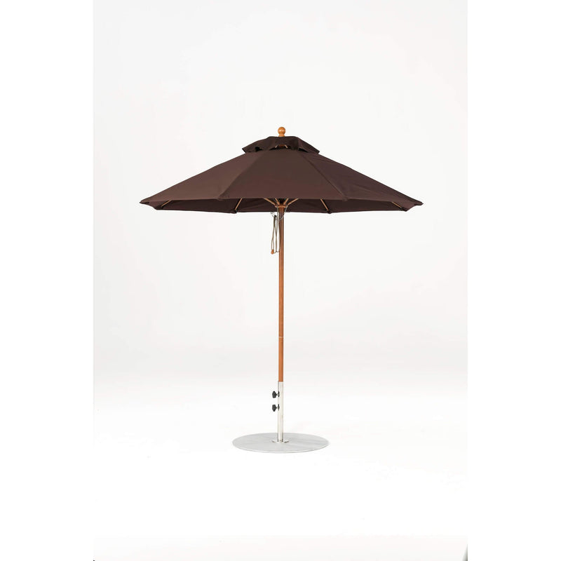 7.5 Ft Octagonal Frankford Patio Umbrella- Pulley Lift- Wood Grain Frame