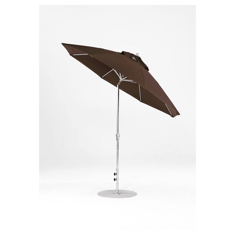 9 Ft Octagonal Frankford Patio Umbrella- Crank Auto-Tilt- Matte Silver Frame