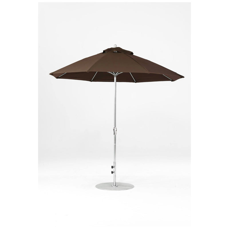 9 Ft Octagonal Frankford Patio Umbrella- Crank Lift- Matte Silver Frame
