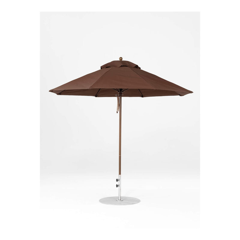 9 Ft Octagonal Frankford Patio Umbrella- Pulley Lift- Matte Bronze Frame