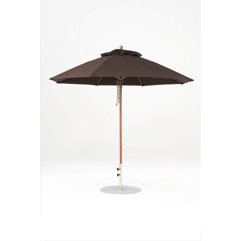 9 Ft Octagonal Frankford Patio Umbrella- Pulley Lift- Wood Grain Frame