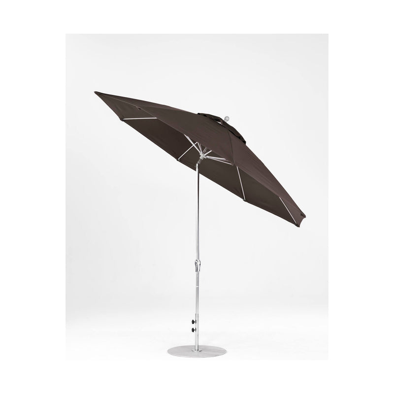 11 Ft Octagonal Frankford Patio Umbrella- Crank Auto-Tilt- Polished Silver Anodized Frame