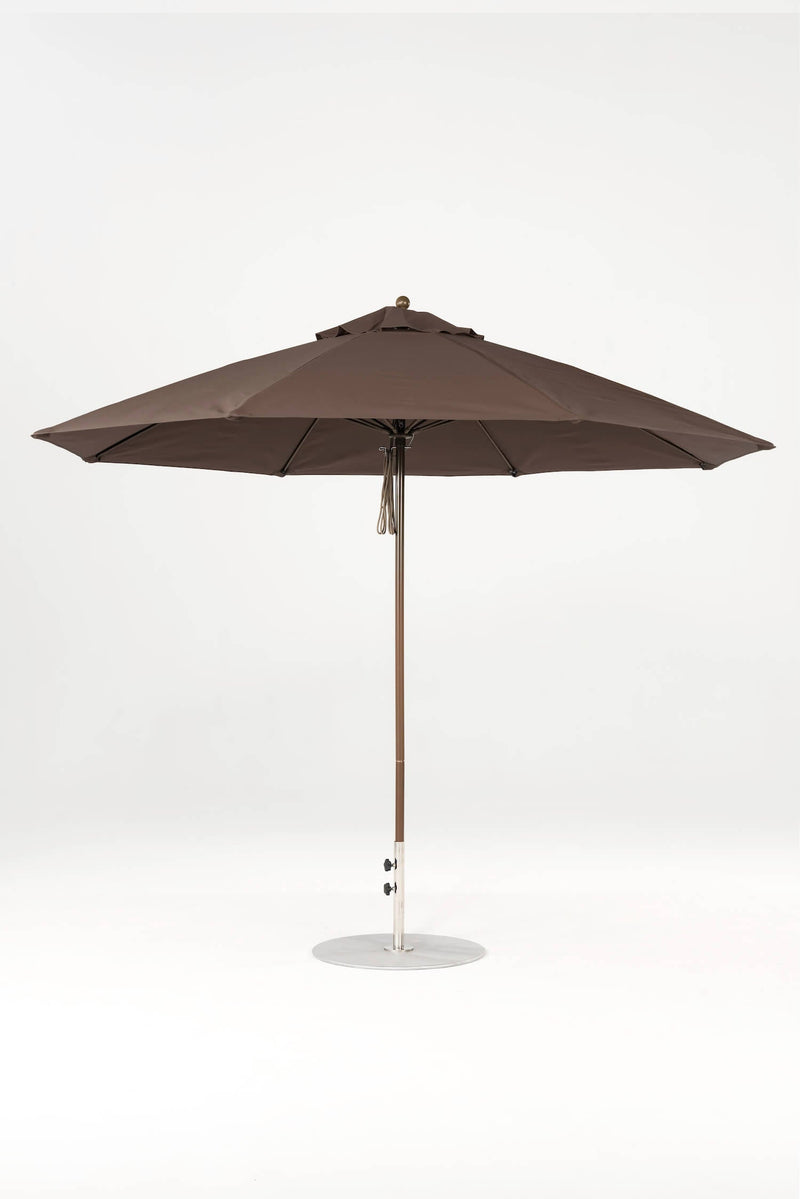 11 Ft Octagonal Frankford Patio Umbrella- Pulley Lift- Matte Bronze Frame
