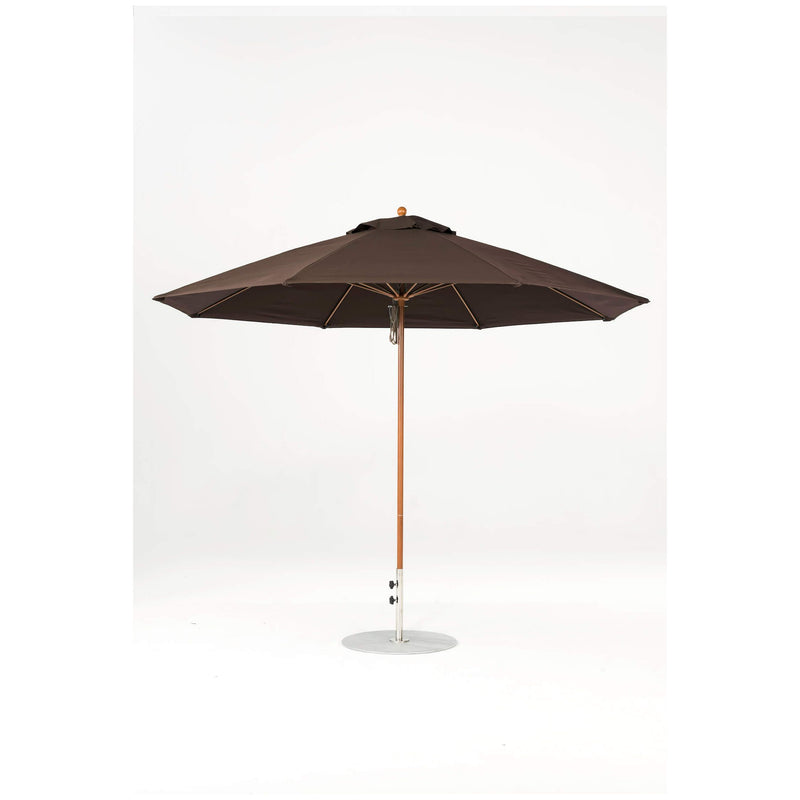 11 Ft Octagonal Frankford Patio Umbrella- Pulley Lift- Wood Grain Frame