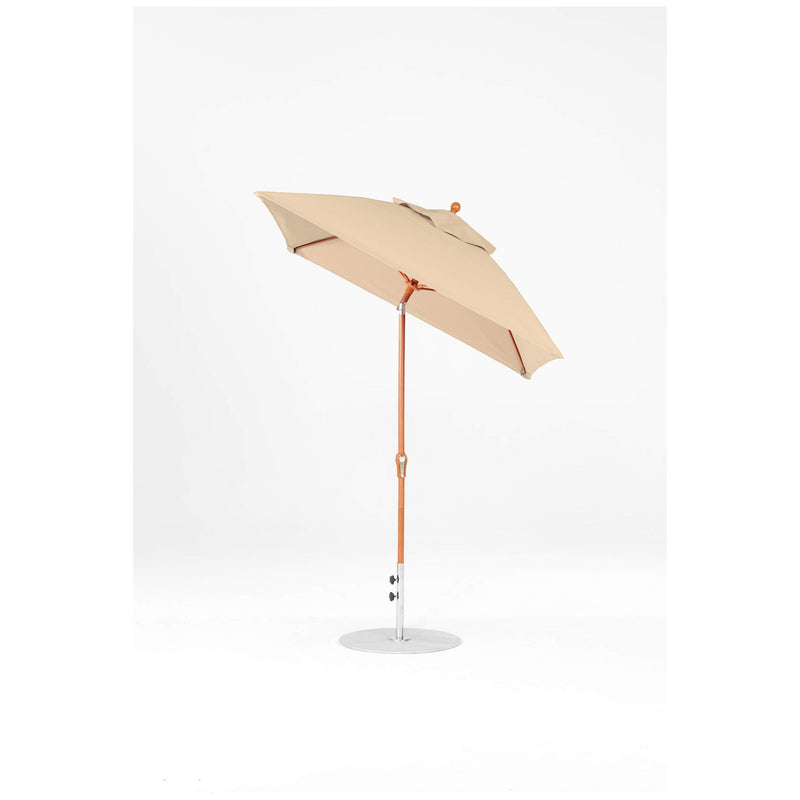 6.5 Ft Frankford Square Patio Umbrella- Crank Auto-Tilt- Wood Grain Frame