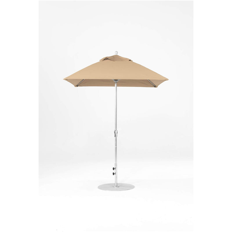 6.5 Ft Square Frankford Outdoor Patio Umbrella- Crank Lift- Matte Silver Frame