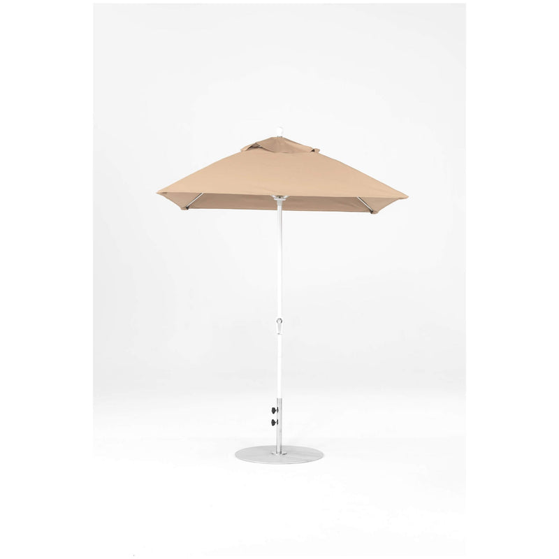 6.5 Ft Square Frankford Patio Umbrella- Crank Lift- Matte White Frame