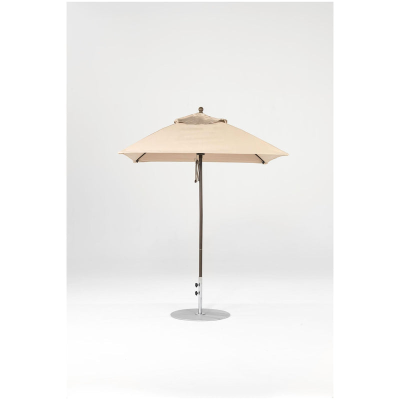 6.5 Ft Square Frankford Patio Umbrella- Pulley Lift- Matte Bronze Frame