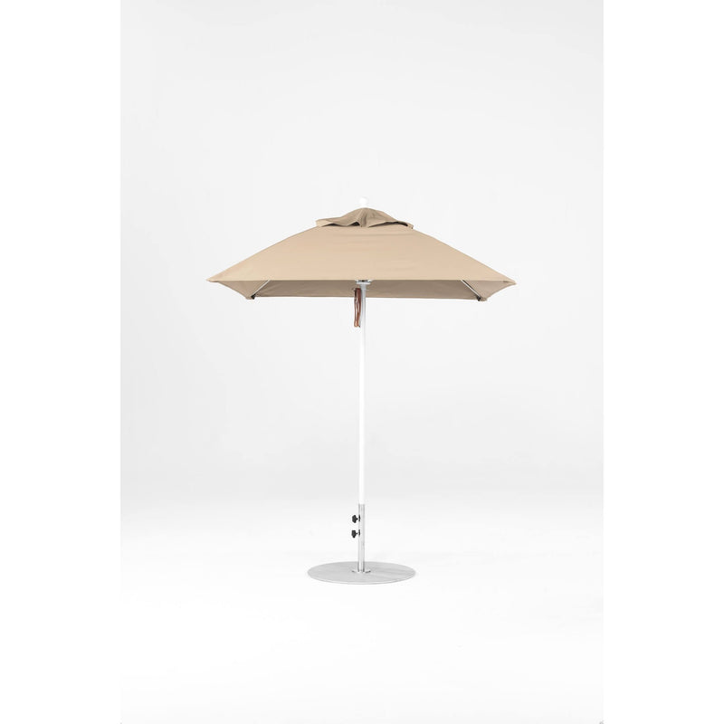 6.5 Ft Square Frankford Patio Umbrella- Pulley Lift- Matte White Frame