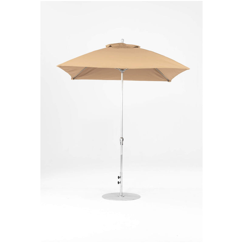 7.5 Ft Square Frankford Patio Umbrella- Crank Lift- Polished Silver Anodized Frame