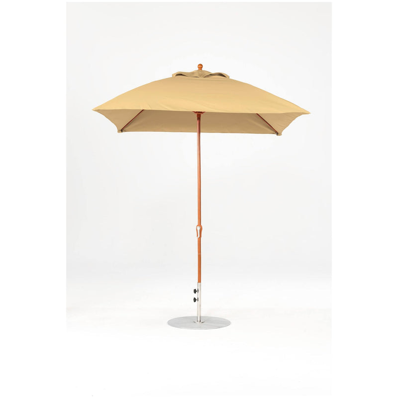 7.5 Ft Square Frankford Patio Umbrella- Crank Lift- Wood Grain Frame