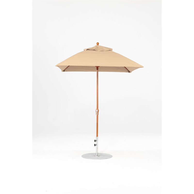 6.5 Ft Square Frankford Patio Umbrella- Crank Lift- Wood Grain Frame