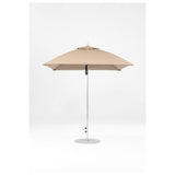 7.5 Ft Square Frankford Patio Umbrella- Pulley Lift- Matte Silver Frame