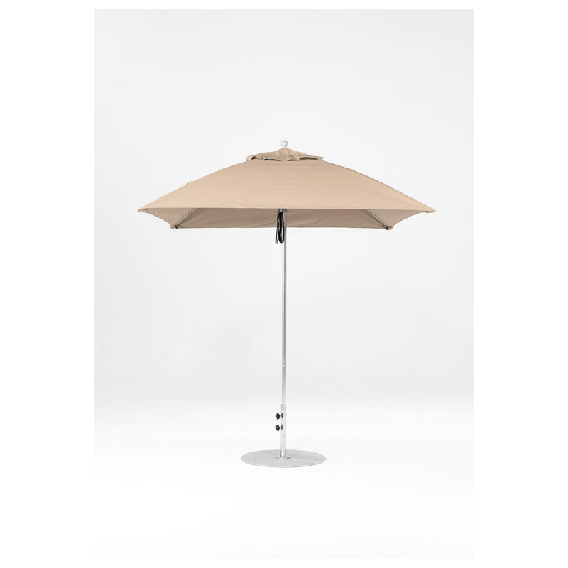 7.5 Ft Square Frankford Patio Umbrella- Pulley Lift- Polished Silver Anodized Frame