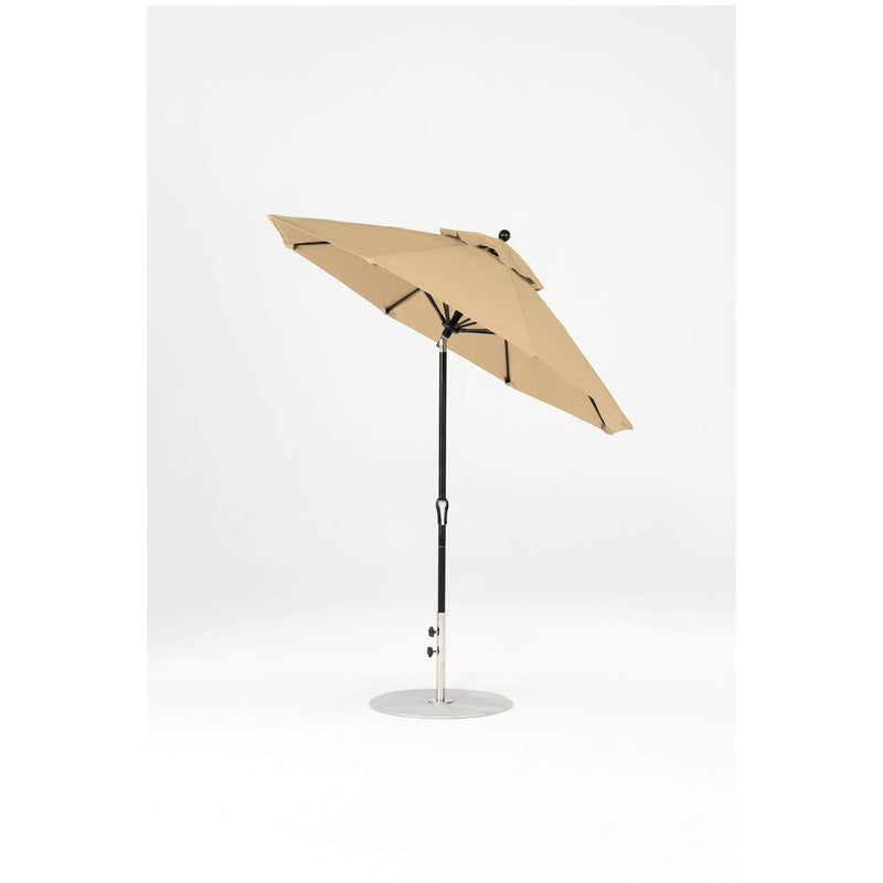 7.5 Ft Octagonal Frankford Patio Umbrella- Crank Auto-Tilt- Matte Black Frame