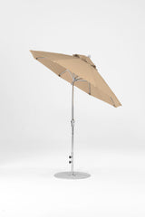 7.5 Ft Octagonal Frankford Patio Umbrella- Crank Auto-Tilt- Polished Silver Anodized Frame