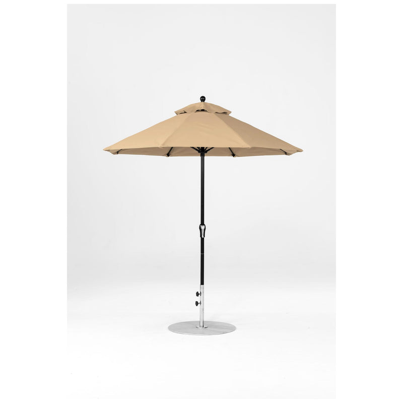 7.5 Ft Octagonal Frankford Patio Umbrella- Crank Lift- Matte Black Frame