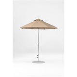 7.5 Ft Octagonal Frankford Patio Umbrella- Crank Lift- Polished Silver Anodized Frame