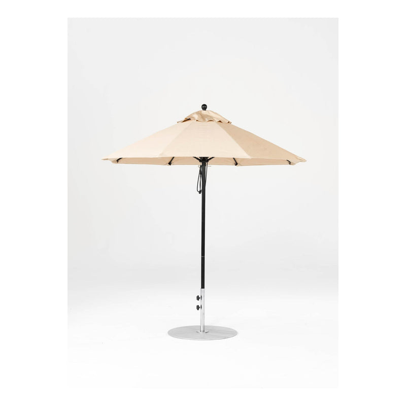 7.5 Ft Octagonal Frankford Patio Umbrella- Pulley Lift- Matte Black Frame