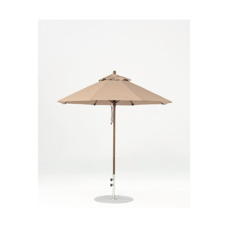 7.5 Ft Octagonal Frankford Patio Umbrella- Pulley Lift- Matte Bronze Frame