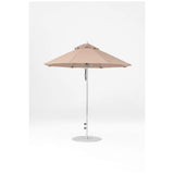 7.5 Ft Octagonal Frankford Patio Umbrella- Pulley Lift- Polished Silver Anodized Frame