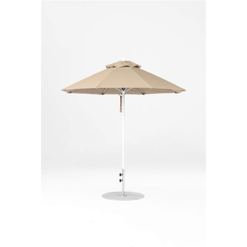 7.5 Ft Octagonal Frankford Patio Umbrella- Pulley Lift- Matte White Frame