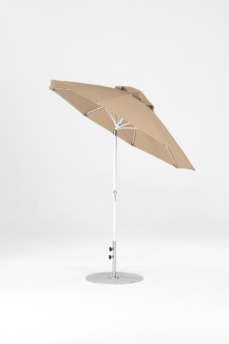 7.5 Ft Octagonal Frankford Patio Umbrella- Crank Auto-Tilt- Matte White Frame