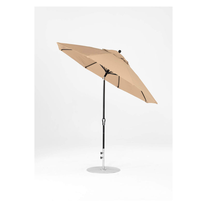 9 Ft Octagonal Frankford Patio Umbrella- Crank Auto-Tilt- Matte Black Frame