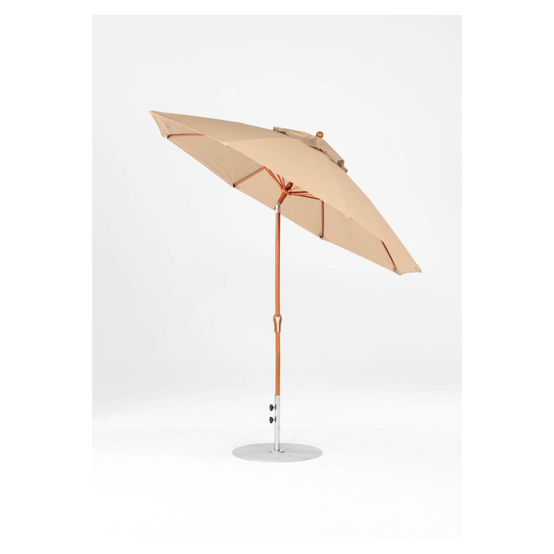 9 Ft Octagonal Frankford Patio Umbrella- Crank Auto-Tilt- Wood Grain Frame