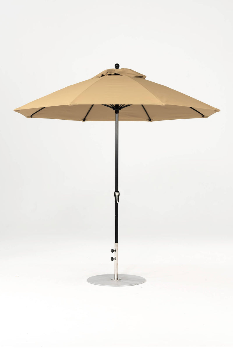 9 Ft Octagonal Frankford Patio Umbrella- Crank Lift- Matte Black Frame