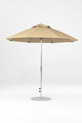 9 Ft Octagonal Frankford Patio Umbrella- Crank Lift- Polished Silver Anodized Frame