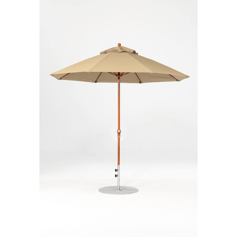 9 Ft Octagonal Frankford Patio Umbrella- Crank Lift- Wood Grain Frame