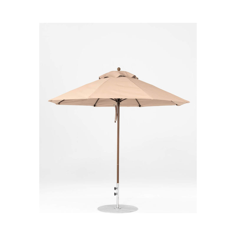 9 Ft Octagonal Frankford Patio Umbrella- Pulley Lift- Matte Bronze Frame