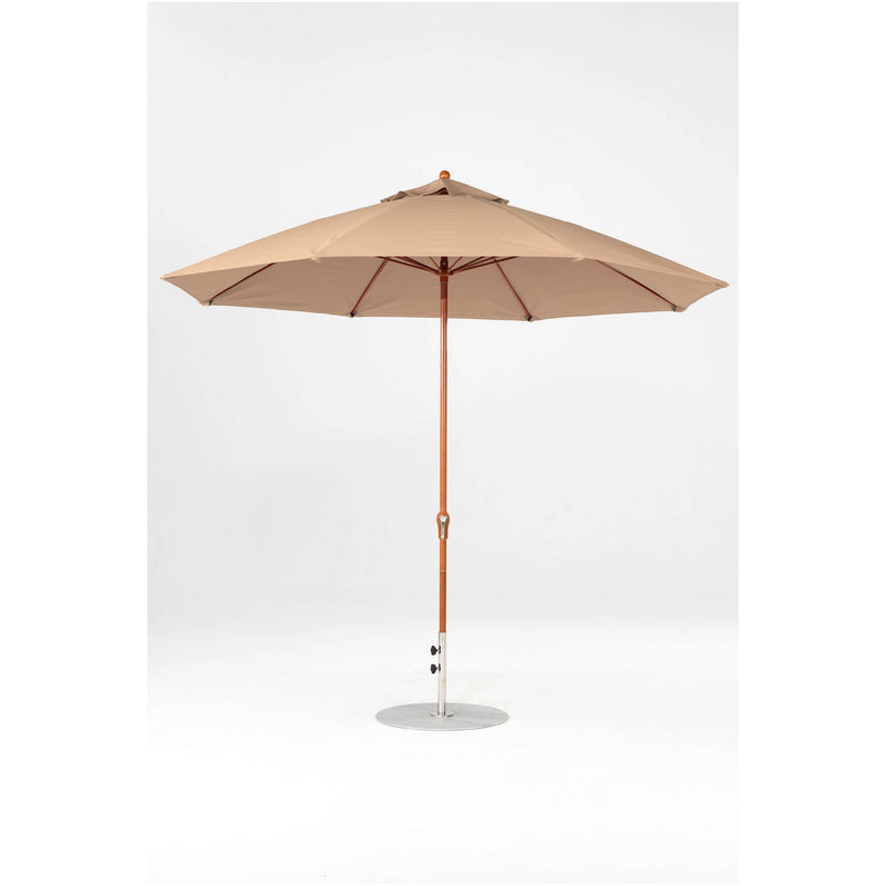 11 Ft Octagonal Frankford Patio Umbrella- Crank Lift- Wood Grain Frame